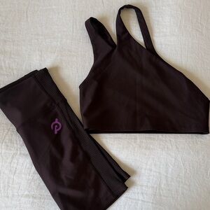 Cute Peloton Biker shorts with matching sports bra (EUC)